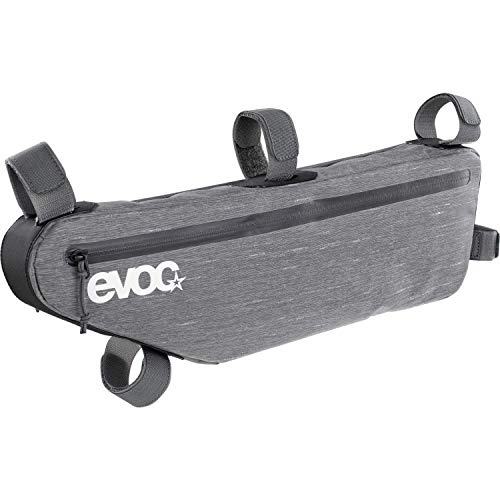 evoc Frame Pack M Bike Frame Bag for Bike Accessories (5-Point Fixation, Abrasion-Resistant & Water-Repellent, Sophisticated Compartment System, incl. Frame Protector), Carbon Grey