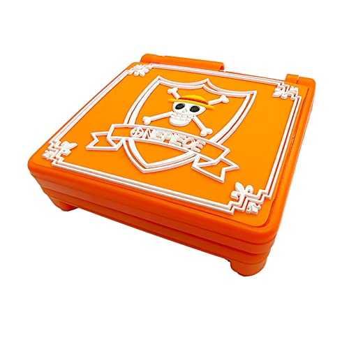 Customized Orange 3D Style GBASP Housing Case Shells Set Replacement, Compatible with for Gameboy Advanced GBA SP Handheld Console, New for OnePiece Pattern Outer Covers + Buttons / Screws
