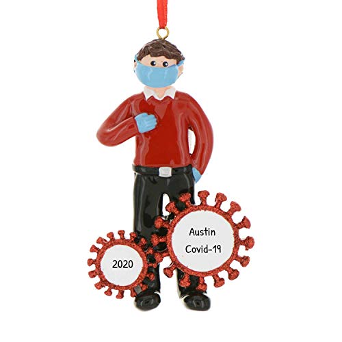 Personalized 2023 Pandemic Christmas Ornament - I Survived Ornament, Corona Christmas Ornament 2023 Mask Ornament 2023 Quarantine Ornaments - COVID Guy - Free Customization