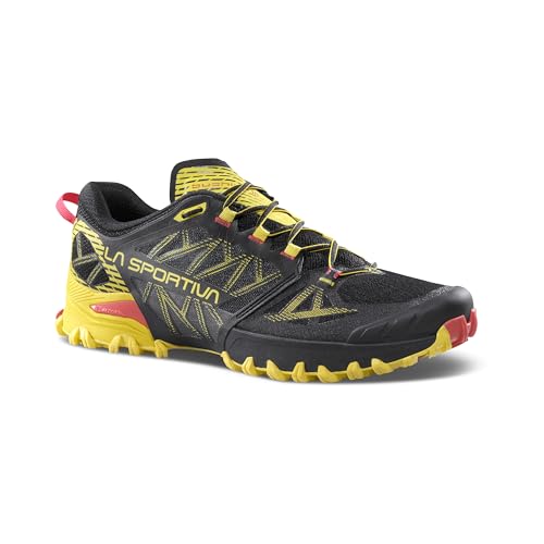 La Sportiva Mens Bushido III - Performance Mountain/Trail Running Shoes, Black/Yellow, 10.5