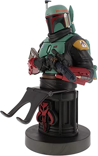 Exquisite Gaming: The Mandalorian: Boba Fett - Original Mobile Phone & Gaming Controller Holder, Device Stand, Cable Guys, Licensed Figure