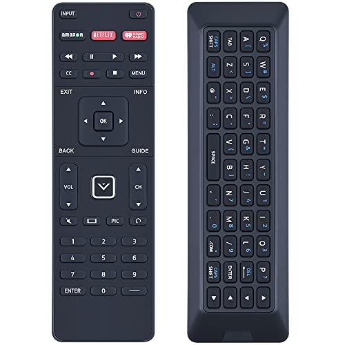 XRT500 QWERTY Keyboard with Back Light Replacement Remote Control Compatible for Vizio TV M43-C1 M49-C1 M50-C1 M55-C2 M60-C3 M80-C3 M322I-B1 M422I-B1 M492I-B2 M502I-B1 M552I-B2 M602I-B3