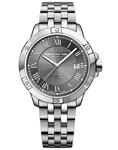 Raymond Weil Tango Classic Men's Watch, Quartz, Grey Dial, Roman Numerals, Stainless Steel Bracelet, 41 mm (Model: 8160-ST-00608)