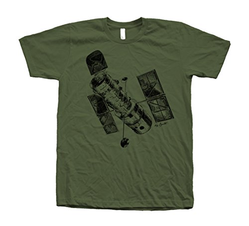 Couthclothing Men's Hubble Telescope Crew Neck T-Shirt Olive