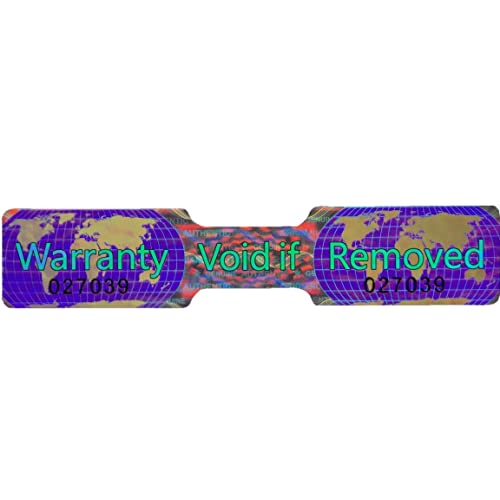 42 Hologram Tamper Proof Stickers. Tamper Evident Tape. Warranty Void if Removed. Individual Serial Numbers. Large 1.930 x 0.375 inches. (42 Stickers)