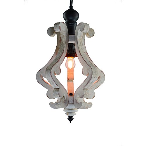 A&B Home DS35539 Harper 1-Light Wood & Metal Chandelier, 12.5' x 12.5' x 21'
