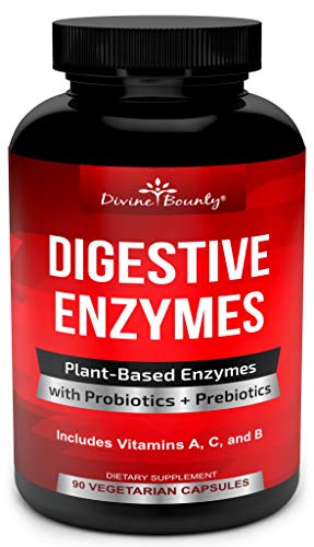 Digestive Enzymes with Probiotics & Prebiotics - Digestive Enzyme Supplements w Lipase, Amylase, Bromelain - Support a Healthy Digestive Tract for Men and Women – 90 Vegetarian Capsules