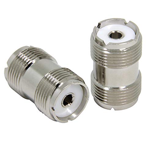 Ancable 2-Pack SO-239 / PL-259 UHF Female to Female Coax Cable Barrel Adapter Connector PL259 Coupler Plug for CB HAM Radio Antenna, SWR Meter