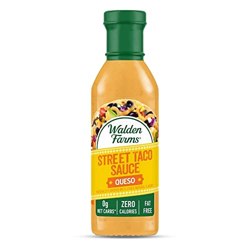 Walden Farms Queso Street Taco Sauce 12oz. Bottle - Creamy and Flavorful, Vegan, Paleo and Keto Friendly, Non-Dairy Milk Substitute - Perfect Taco Salads, Burritos, Rice Bowls and Many More