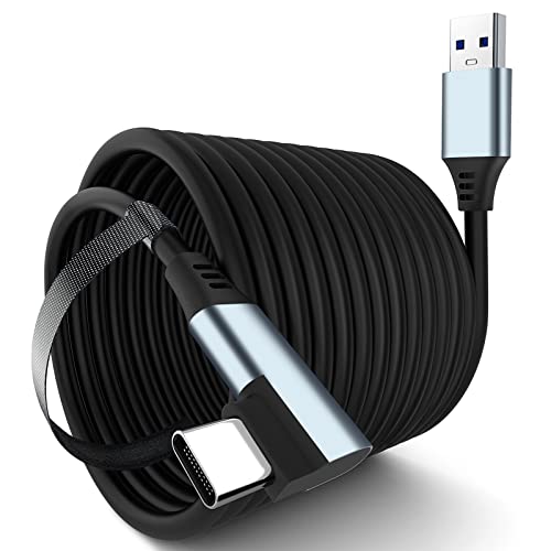 Qculus Link Cable Compatible with Meta/Oculus Quest 3/Quest 2 Accessories and PC/Steam VR, 16FT Upgraded Type C Cable with USB 3.0 Adapter, High Speed Data Transfer Charging Cord for VR Headset