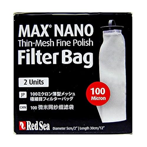 Red Sea Max Nano Replacement 100 Micron Thin-Mesh Fine Polish Filter Bag, 2 Pack (Red Sea Part # 40581)