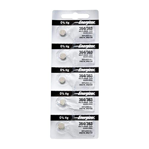 Energizer 364-363 1.55v #364/363 Low-drain Battery (SR621SW) Pack of 5 Batteries.