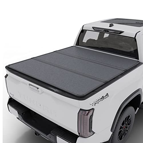 Toptiny Hard Folding Truck Bed Tonneau Cover HTF034 Fits 2022-2024 Toyota Tundra 5‘6' Bed w/OE Rail System (66.7')