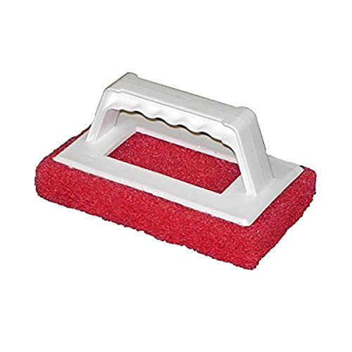 Americo Manufacturing 542020 9-R Medium Duty Scrubba All Purpose Cleaning Pad/Handle (12 per Pack), Red