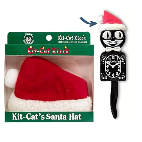 Kit-Cat Klock Santa Hat Accessory for Full Size Clocks - Transform your Ordinary Kit-Cat Clock into a Jolly Timekeeper - Perfect for Holiday Decorations