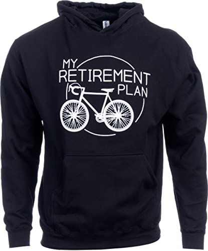 Ann Arbor T-shirt Co. My Retirement Plan (Bicycle) | Funny Bike Riding Rider Retired Cycling Retiree Cyclist Hooded Sweatshirt Hoody - (Hoodie,M)