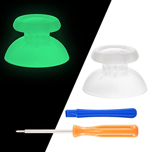 eXtremeRate Glow in Dark - Green Replacement Thumbsticks for PS5 Controller, Custom Analog Stick Joystick Compatible with PS5, for PS4 All Model Controllers Universal - Controller NOT Included