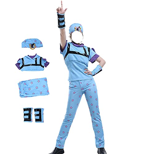 Nozfeon Johnny Joestar Cosplay Costume Blue Suit Joestar Cosplay Outfit With Hat