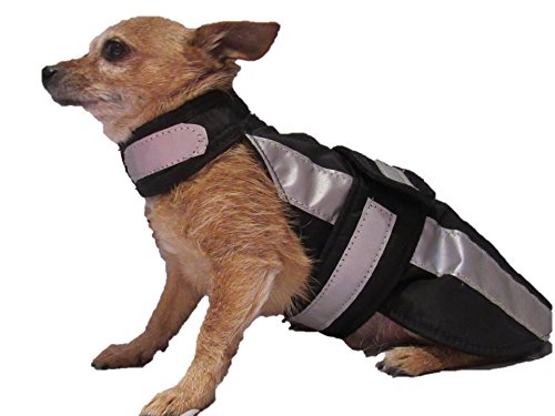 XSMALL BLACK DOG HEAVY NYLON COAT