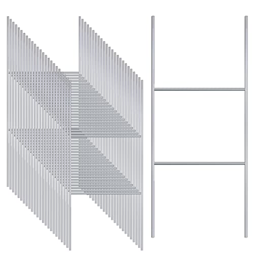 Gtongoko 25 Pack H Frame Yard Sign Stakes Metal, 16.5' x 7' Heavy Duty 9 Gauge Yard Sign Stands for Advertising Board, Sign Holder Custom Garage Sale Sign