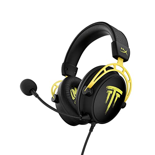 HyperX Cloud Alpha – Gaming Headset - TimTheTatMan Edition - for PC, PS5, and Xbox, Dual Chamber Drivers, Memory Foam, Soft Leatherette, Durable Aluminum Frame, Detachable Noise-Cancelling Microphone