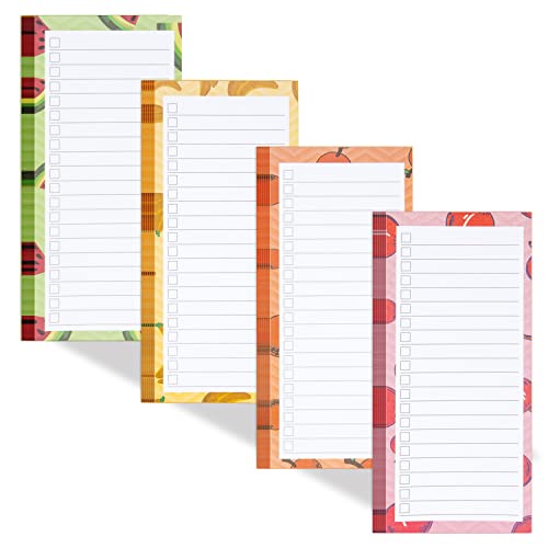 4Magnetic Notepads for Refrigerator Grocery List Magnet Pad for Fridge magnetic grocery list pad for fridge 60 Sheets Per Note Pads (4 Fruits - 1)