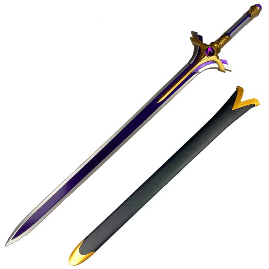 42” SAO Anime Sword Art Online Dark Repulsor, Elucidator, Lambent Light Asuna Kirito Kirigaya Swords Handmade Katana Samurai Sword Carbon Steel Full Tang (Purple)