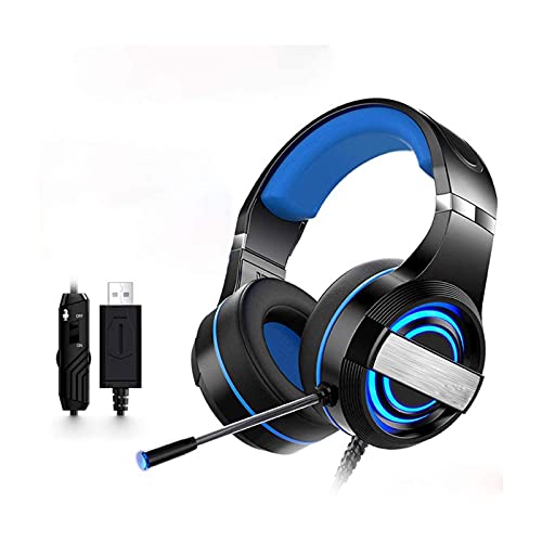 Gaming Het for Surround Sound Noise Cancelling Gaming Het with Microphone LED Light Gaming Headphones Compatible with Mac