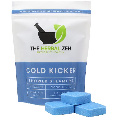Cold Kicker Shower Steamers Aromatherapy - Eucalyptus Shower Steamer - Shower Bombs Made in the USA - Menthol Shower Steamer - Self Care Gifts - Adult Stocking Stuffer - Shower Scent Steamers