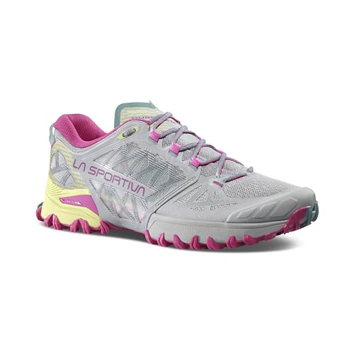 La Sportiva Womens Bushido III - Performance Mountain/Trail Running Shoes, Moon/Springtime, 7 Wide