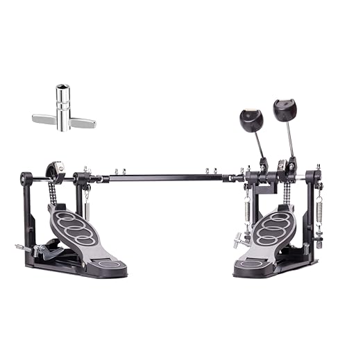 Vaisoeny Bass Drum Pedal，Double Bass Drum Pedal，Double Chain Drum Kick Pedal Suitable for Electric Drum Set or Acoustic Drum Kit.