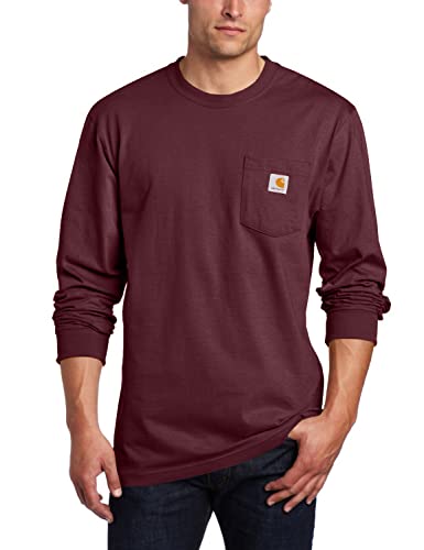 Carhartt Men's Loose Fit Heavyweight Long-Sleeve Pocket T-Shirt, Port, TLL-3XL