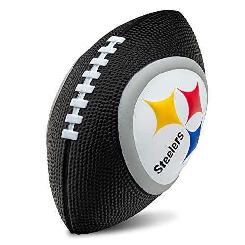 Franklin Sports NFL Pittsburgh Steelers Football - Kids Foam Football - Soft Football - Mini Size - Perfect for Gameday - 8.5' 3D Logos!