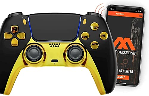 MODDEDZONE Handcrafted in USA Custom MODDED Wireless Controller for PS5 and PC - With Unique Smart Mods, Best For FPS Games - Gamepad for PlayStation 5 with Unique Design -