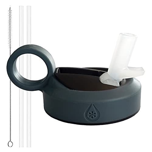 Paravalve High Performance Wide Mouth Straw Lid Compatible with Hydro Flask & Nalgene water bottles, Leak-Proof, Smart-Vent, Insulated, Soft Touch Ring Handle, BPA Free