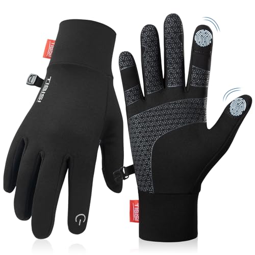 Tmani Winter Gloves Women Men, Warm Thermal Running Touchscreen Men Lightweight Walking Anti-Slip for Skiing