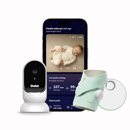 Owlet Dream Duo Smart Baby Monitor: FDA-Cleared Dream Sock plus Owlet Cam - Tracks & Notifies for Pulse Rate & Oxygen while viewing Baby in 1080p HD WiFi Video - Mint