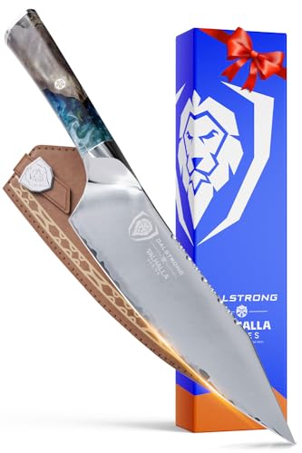 Dalstrong Chef Knife - 8 inch - Valhalla Series - Premium 9CR18MOV HC Steel - Celestial Resin & Wood Handle - Razor Sharp - w/Leather Sheath