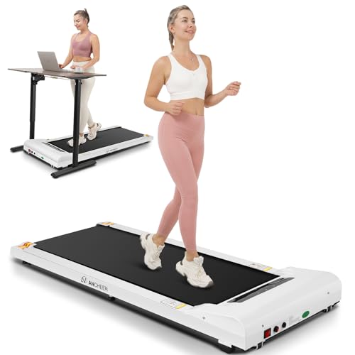 ANCHEER Under Desk Treadmill 2 in 1 Walking Pad with App Control 2.5 HP Compact Electric Treadmill for Home Office with Remote Control,303lbs Weight Capacity,Ultra-Quiet & Installation-Free
