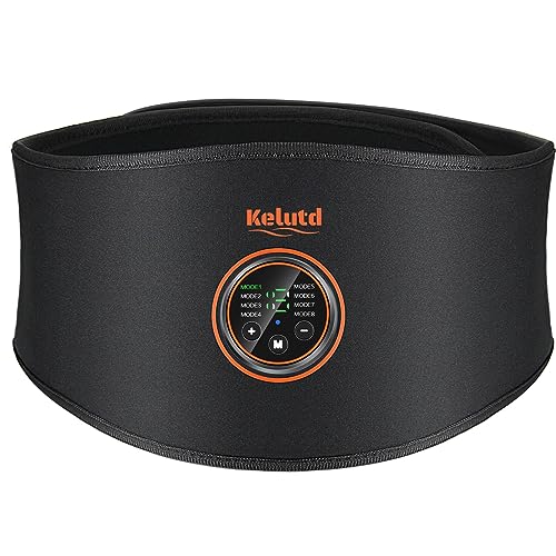 Kelutd Abs Stimulator Belt-FDA Cleared EMS Massager Abdominal Toining Fitness Belt without GEL SHEET Tactical Abs Power Muscle Toner Workout Men Women & Bodybuilders USB Rechargeable Black KLT-07