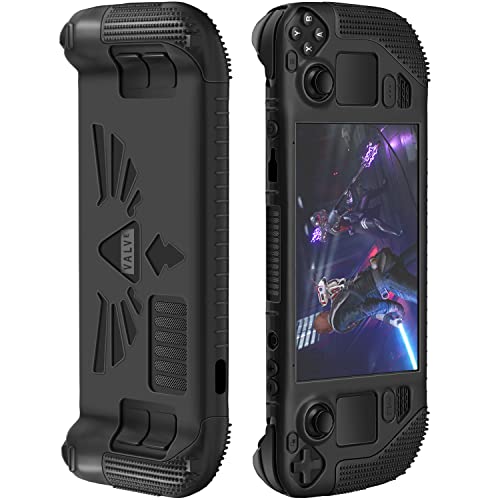 Protective Case for Steam Deck, VICHYIE Soft Silicone Cover Protector, Shockproof, Non-Slip and Anti-Scratch Protector Shell for Valve Steam Deck(Black)