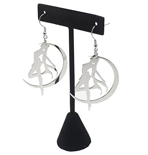 Cosplaywho Sailor Moon Tsukino Usagi Kawaii Earrings Stainless Steel (Silver)