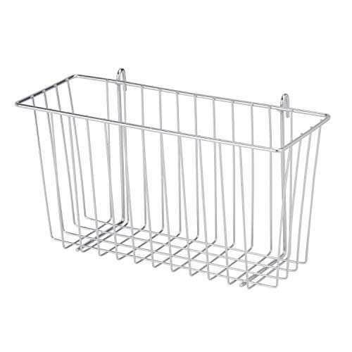 Honey-Can-Do SHF-04056 Steel Wire Accessory Basket, Chrome, 13.39L x 5W x 7.6H, Large