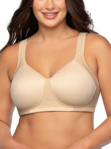 Vanity Fair womens Wireless Medium Impact Plus Size Padded Sports (36c-44ddd) Bra, Wireless - Neutral, 40DD US