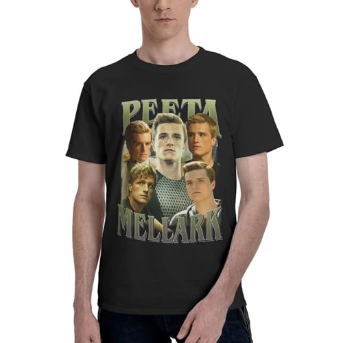 Men's Peeta Movie Mellarks Vintage Crew Neck T-Shirts Print Short Sleeve Graphic Tees Funny Design T Shirt Medium
