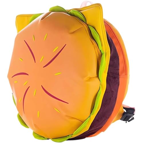 Hkufpq Cheeseburger Backpack Multi-Compartment, Universe Hamburger Backpack Burger Backpack Daypack