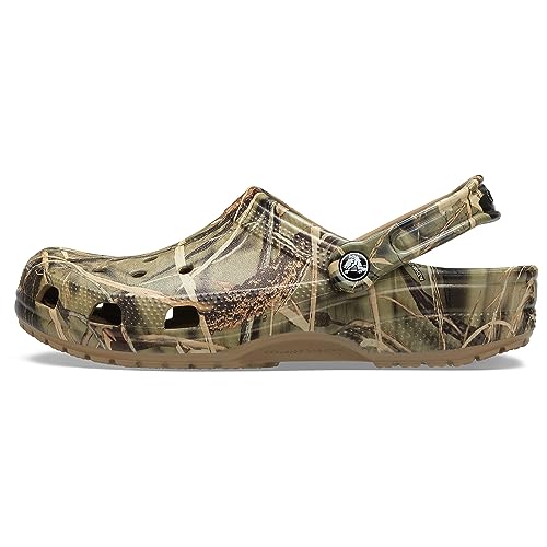 Crocs Unisex Men's and Women's Classic Realtree Clog | Camo Shoes, Khaki, 10 Men/ 12 Women US
