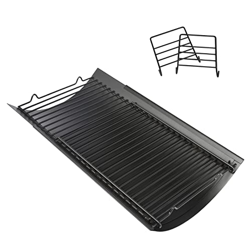 Hisencn 23'- 35' Adjustable Ash Pan/Drip Pan for Chargriller 5050 5072 5650 2121 2123 2222 2823 2828 3070 200157 Charcoal Grills, River Charcoal Grill, Charbroil 17302056, with 2 Pack Hangers