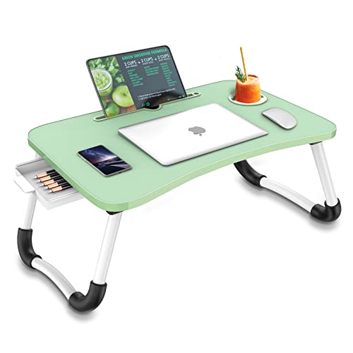 Zapuno Lap Laptop Desk for Bed, Multi-Function Laptop Bed Table with Storage Drawer and Cup Holder, Laptop Lap Desk Laptop Stand Tray Table Breakfast Tray for Eating, Reading and Working