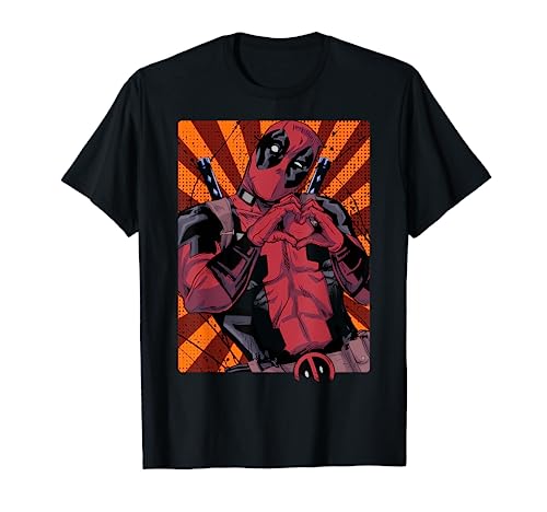 Marvel Deadpool Heart Hands Portrait T-Shirt